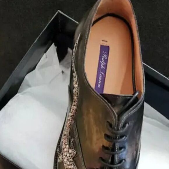 Ralph Lauren Runway Fall '18 Licia Italian Leather Crystal Gecko Oxfords - Picture 11 of 16